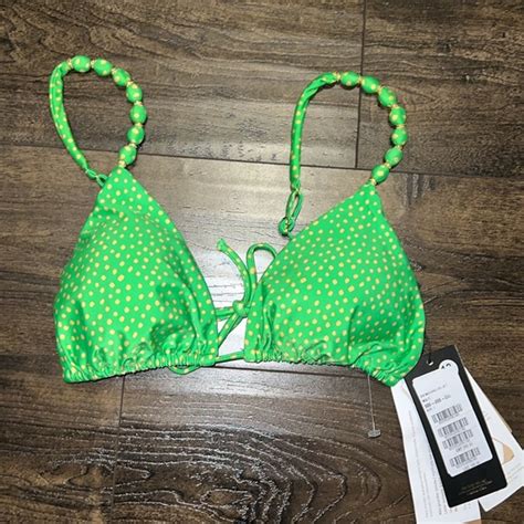 Vix Swim Nwt Vix By Paula Hermanny Paral Beaded Triangle Bikini Top