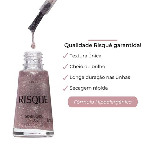 Esmalte Risque Glitter As Mil Purpurinas 8ml Hipoalergenico Gabeauty