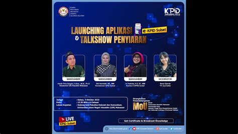 Launching Aplikasi E Kpid Sulsel Talkshow Penyiaran Youtube