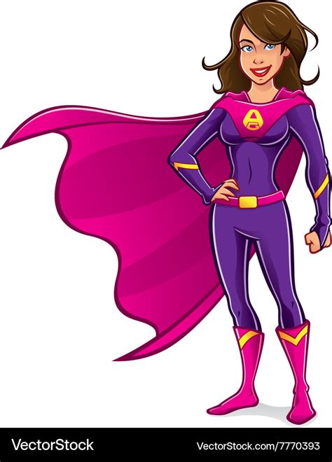 Superhero Girl Standing Royalty Free Vector Image