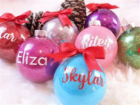 Personalized Christmas Ball Ornament Name Ornament Etsy