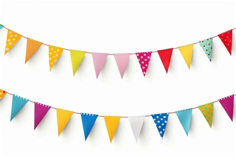 Premium Photo Colorful Festive Bunting Flags On A White Background