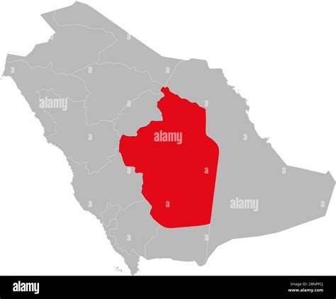 Riyadh province highlighted on saudi arabia map. Gray background ...