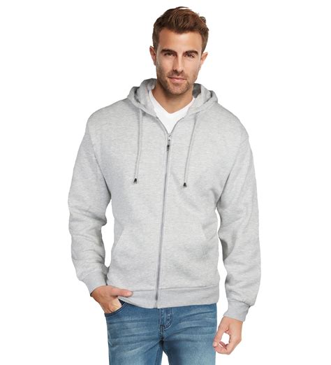 9 Crowns Mens Full Zip Lightweight Hooded Sweatshirt Fleece Hoodie