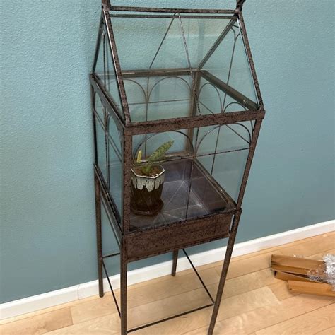 H Potter Large Terrarium Wardian Case Glass Metal Indoor Display Case