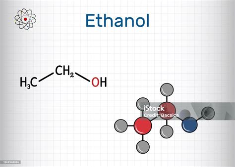 Ethanol C2h5oh Molecule It Is A Primary Alcohol An Alkyl Alcohol Structural Chemical Formula And