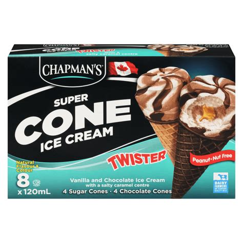 Salty Caramel Twister Ice Cream Cone Chapmans Ice Cream