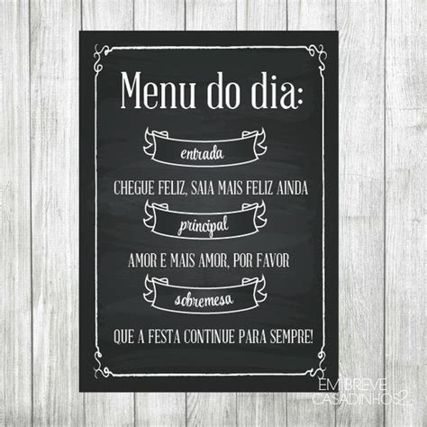 Menu Do Dia P Ster Impresso Em Breve Casadinhos Elo Poster