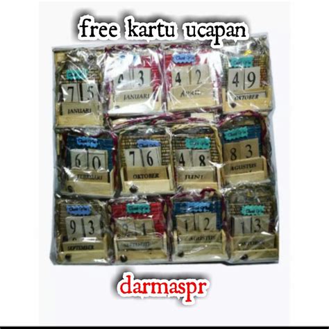 Jual 50pcs SOUVENIR PERNIKAHAN Kalender Abadi Kemas Plastik