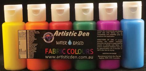 Airbrush Fabric Paint Set 6 x 60ml - Artistic Den