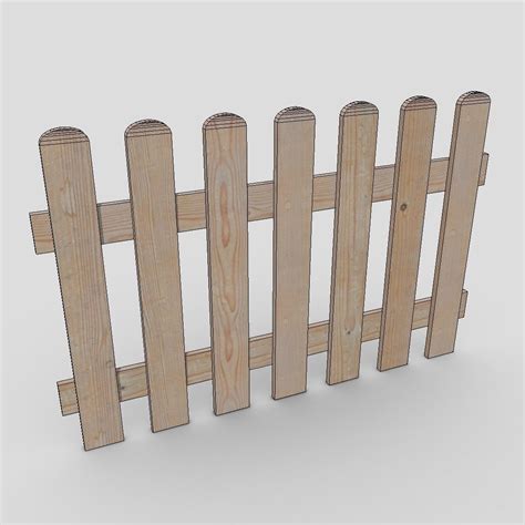 Cc0 Wood Fence Free Vr Ar Low Poly 3d Model Cgtrader