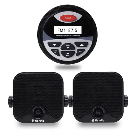 4.5" Waterproof Car Marine Bluetooth Stereo FM AM Radio Motocycle Audio ...