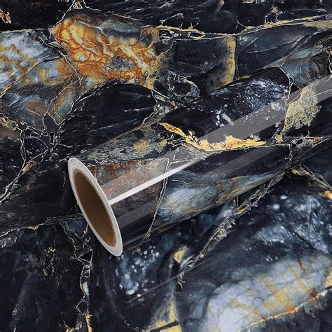 Veelike X Blue Gold Marble Contact Paper For Countertops