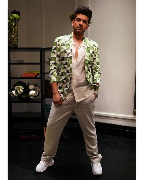 In Pics Karan Kundrra Looks Dapper In Tropical Blazer And White