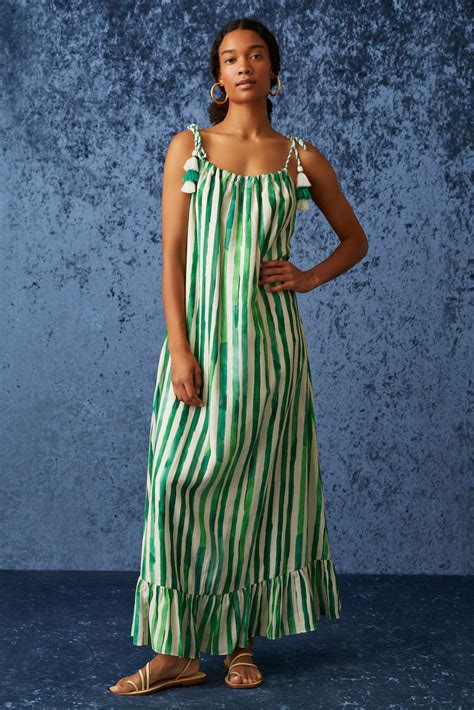 Vertical Striped Maxi Dress