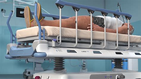 Emergency Transport Bed With Patient 3D Model 149 Obj Lxo Ma Max