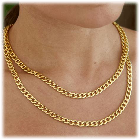 Morningsave Savvy Cie 18k Gold Plated Layered Double Cuban Link Necklace