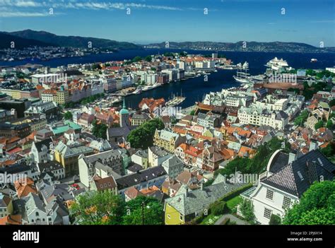 Harbour Skyline Bergen Norway Stock Photo Alamy