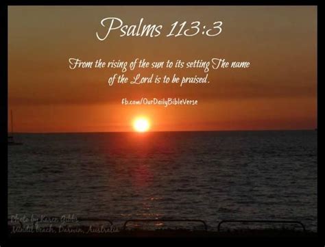 The Sun Setting Over Water With A Bible Verse