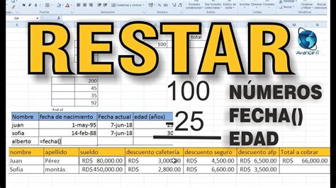 Como Restar En Excel R Pido Y Simple Youtube