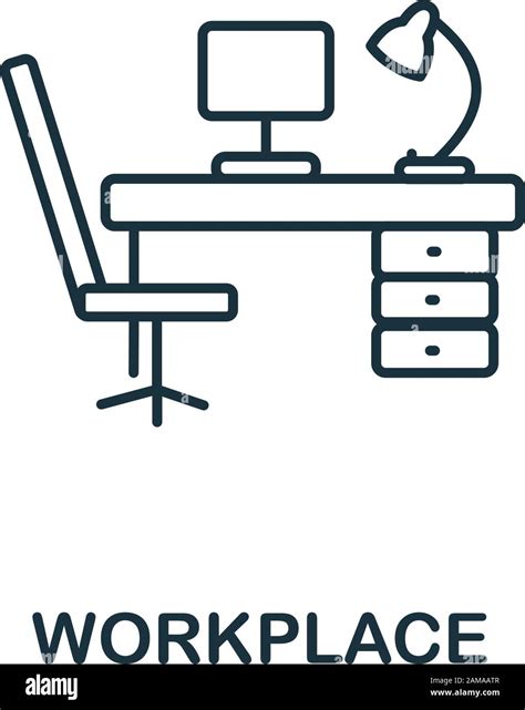 Workplace icon. Line style symbol from productivity icon collection ...