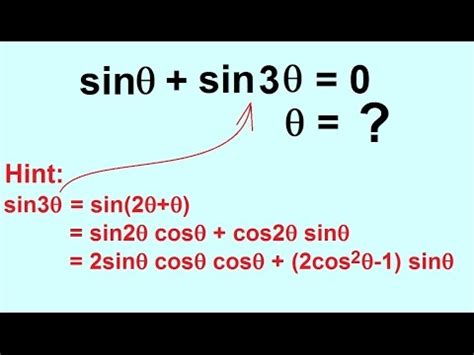 Precalculus Trigonometry Trig Identities Of Solve Sin Theta