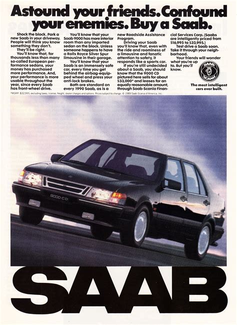 1990 Saab 9000 Cd Car Ads Saab Automobile Saab