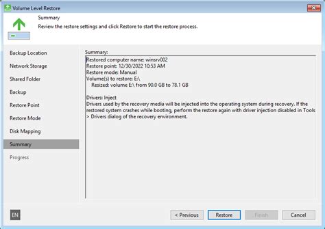 Step Start Restore Process Veeam Agent For Microsoft Windows Guide