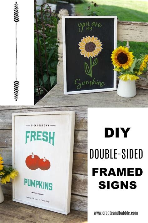 How To Make Double Sided Framed Wood Signs Wood Frame Sign Crafts To