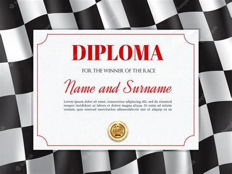 Premium Vector Race Winner Diploma Certificate Vector Template