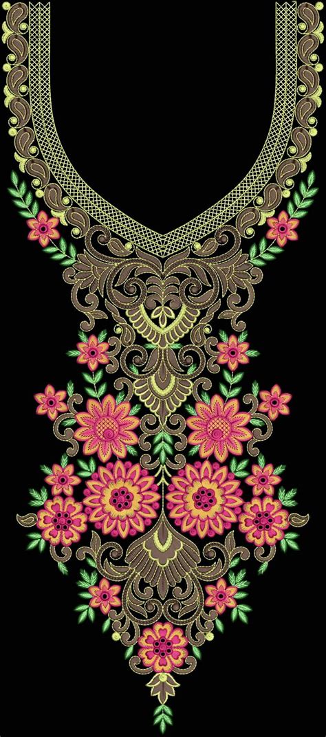 Neck With Slive And Lessid 445 Embfree Embroidery Neck Designs New Embroidery Designs