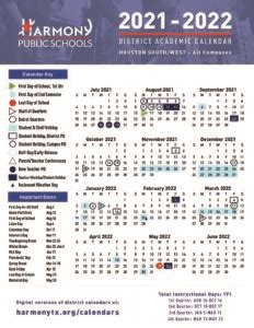 Calendar Harmony Science Academy Beaumont