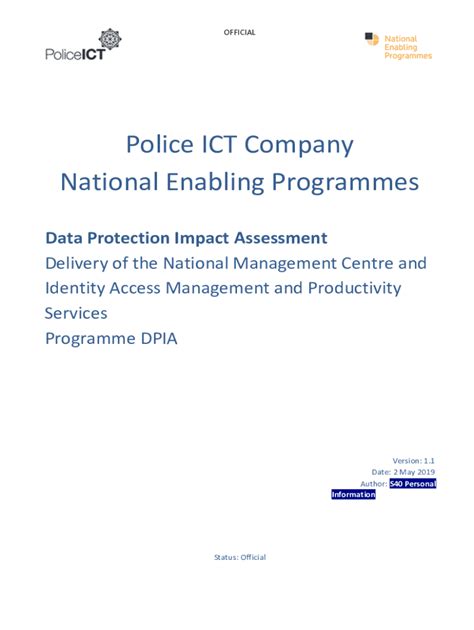 Fillable Online Data Protection Impact AssessmentsICOTemplate For Data