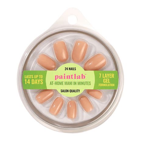PaintLab Reusable Gel Press On Nails Kit Oval Shape Nude Count Walmart