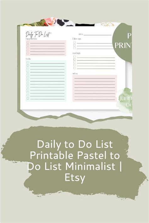 Daily To Do List Printable Pastel To Do List Minimalist Etsy To Do