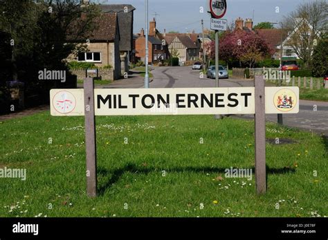 Milton Ernest Vsign Milton Ernest Bedfordshire Stock Photo Alamy