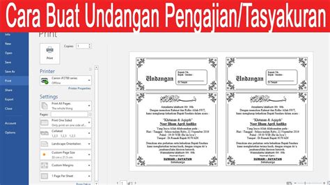 Cara Membuat Undangan Pengajian Atau Syukuran Youtube