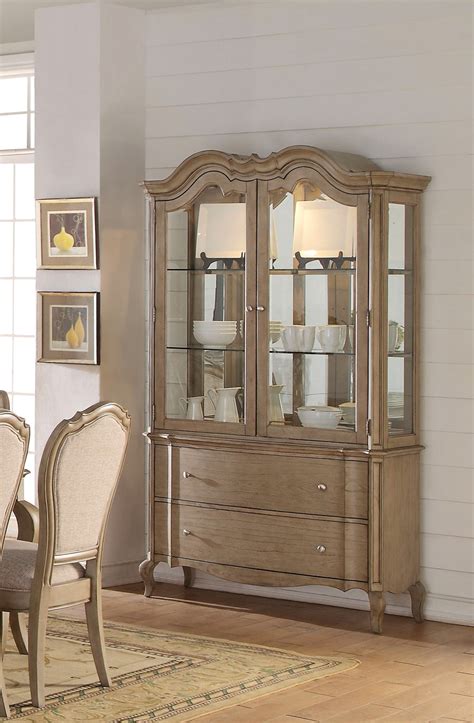 Acme Chelmsford Hutch And Buffet Antique Taupe 1set 2ctn Color Antique Taupe Quantity 1 Style