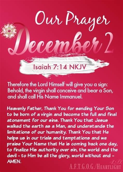 Our Prayer For December 2