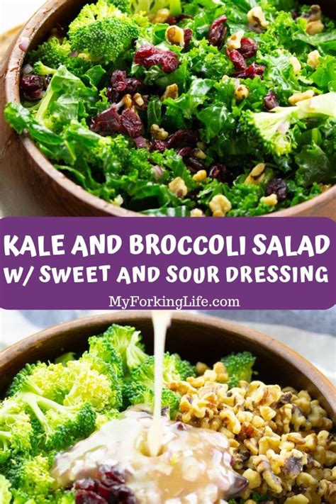 Kale And Broccoli Salad With Sweet And Sour Dressing My Forking Life