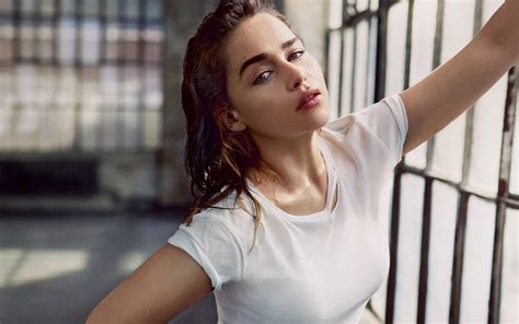 Wallpaper Emilia Clarke Women Actress Open Mouth Brunette