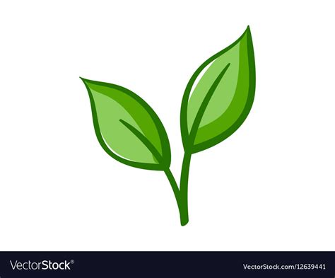 Eco icon green leaves Royalty Free Vector Image