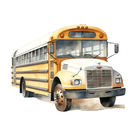 Premium Photo School Bus Simple Life Accessory For Spring Day In