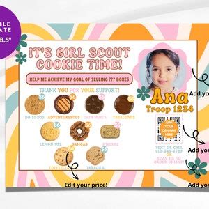 Editable Girl Scout Cookie Sign Lbb Abc Cookie Menu Price List