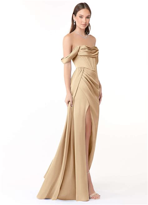 Azazie Amyra Champagne Bridesmaid Dresses Azazie AU