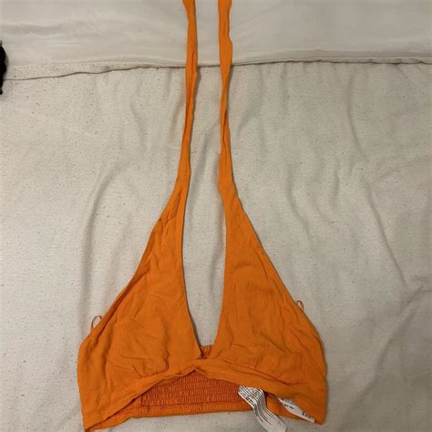 Orange Bikini Top With Removable Padding Depop
