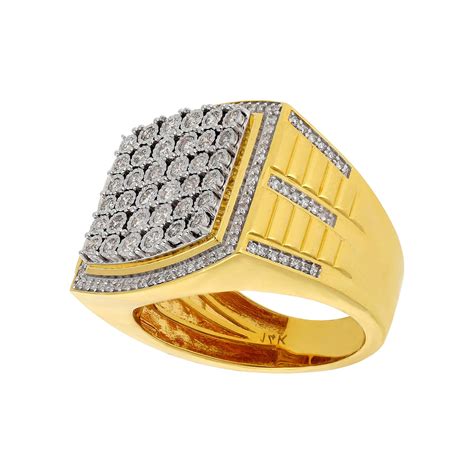 Anillo Para Caballero En Oro Amarillo 14K Con Diamante Tienda Online