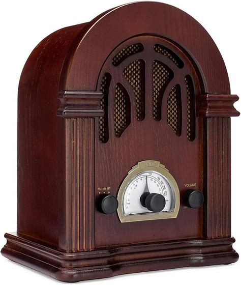 Retro AM FM Radio Wooden Vintage Bluetooth Cathedral Birthday