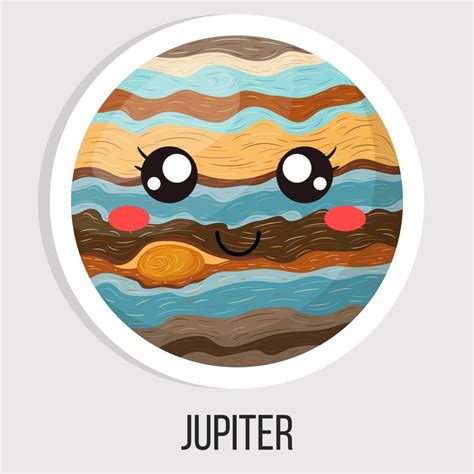 Cartoon cute jupiter planet isolated on white background. Planet of ...