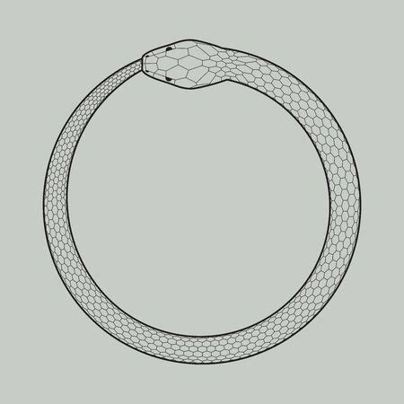 Ouroboros Icon Symbol Of Snake Eating Its Own Tail Vector